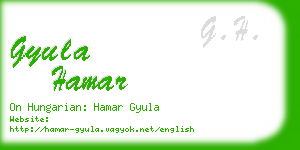 gyula hamar business card